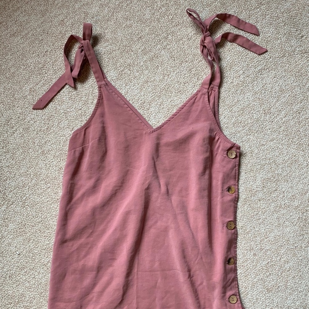 Topshop Casual Pink Canvas Dress